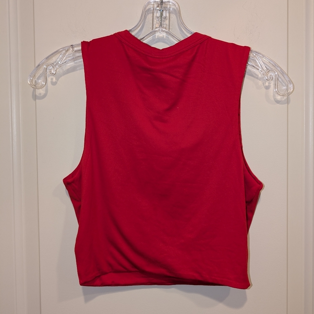 Naked Wardrobe Red Sleeveless Women's Crop Top Medium - Picture 3 of 4